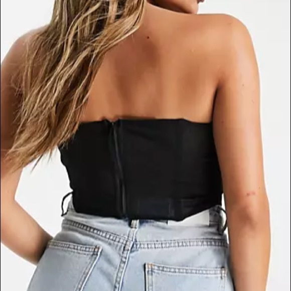 ASOS FEMME LUXE Black Corset Top in US 2 XS Small - Picture 3 of 4